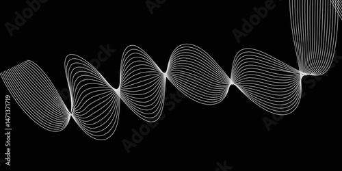 Abstract white background with a glowing abstract waves. Abstract wave element for design. Digital frequency track equalizer, Futuristic background design. Long exposure, Light painting photography.