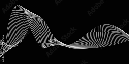 Abstract white background with a glowing abstract waves. Abstract wave element for design. Digital frequency track equalizer, Futuristic background design. Long exposure, Light painting photography.