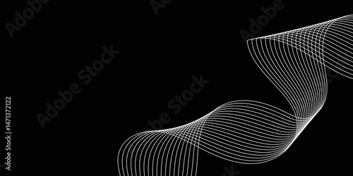 Abstract white background with a glowing abstract waves. Abstract wave element for design. Digital frequency track equalizer, Futuristic background design. Long exposure, Light painting photography.