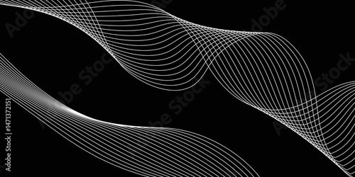 Abstract white background with a glowing abstract waves. Abstract wave element for design. Digital frequency track equalizer, Futuristic background design. Long exposure, Light painting photography.