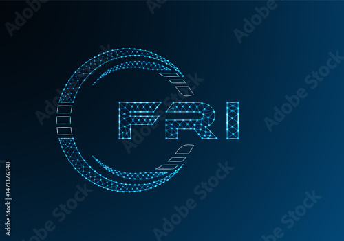 FRI low poly letter logo vector design. FRI lower poly logo design. Low poly logo.