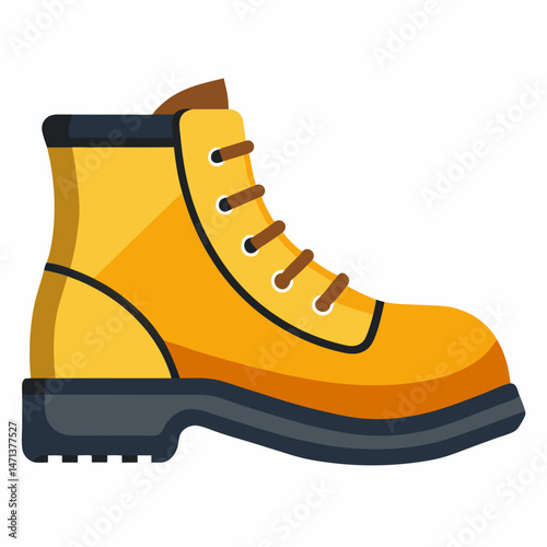 Steel-Toe Boots Vector on White Background