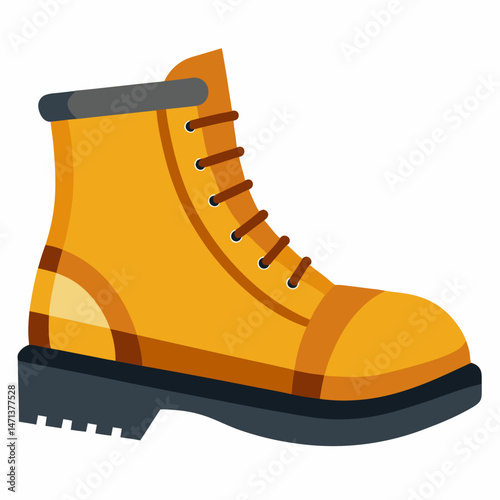 Steel-Toe Boots Vector on White Background