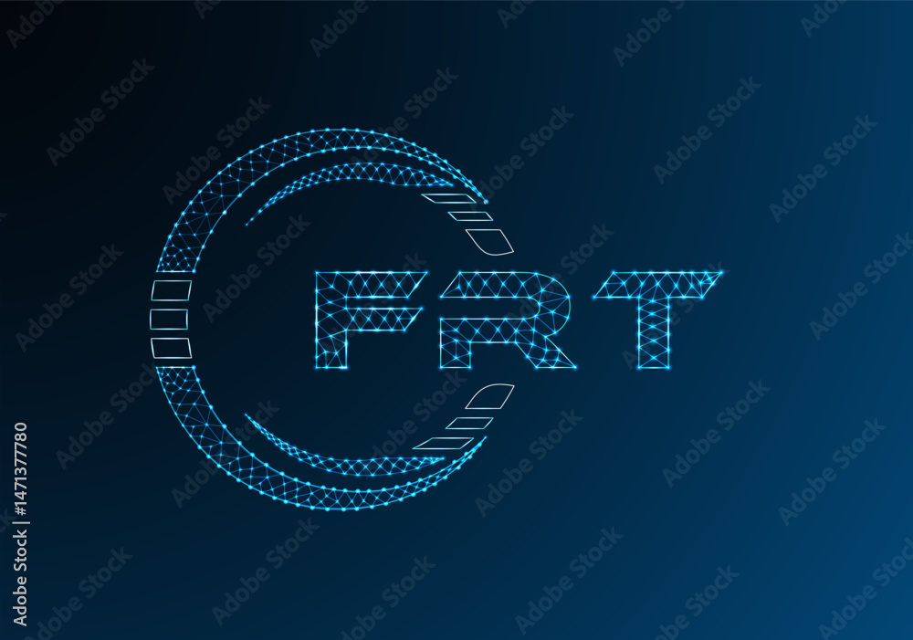 Fototapeta premium FRT low poly letter logo vector design. FRT lower poly logo design. Low poly logo.