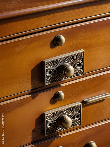 Close-Up of a Vintage Drawer: Showcasing Unique Details and Timeless Craftsmanship