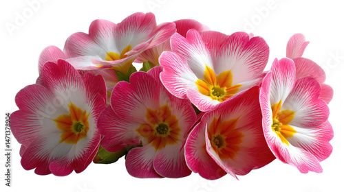 Wallpaper Mural Primrose Petals in Vivid Hues: A cluster of vibrant primrose flowers unfolds in a symphony of pink petals and sun-kissed centers, a visual treat capturing the essence of spring's renewal. Torontodigital.ca