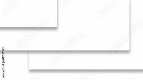 White line square background  with shadow effect animation, blank background frame on white