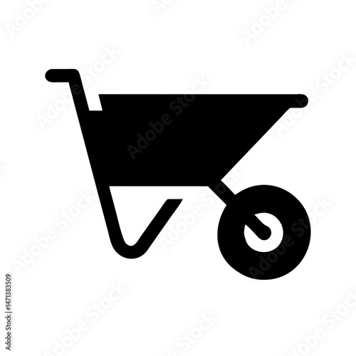 Wheelbarrow icon, simple design, for website or app