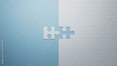 Connecting the Missing Pieces: Blue and White Jigsaw Puzzle Challenge