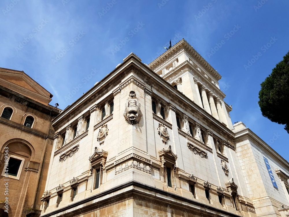 Architecture of Rome, Italy. Architectural detail of the facade.
