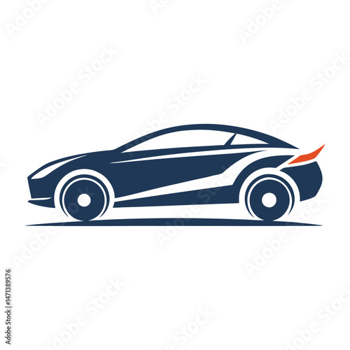 Vector illustration of a sleek sports car logo design featuring dynamic lines and a modern aesthetic suitable for automotive branding or promotional materials
