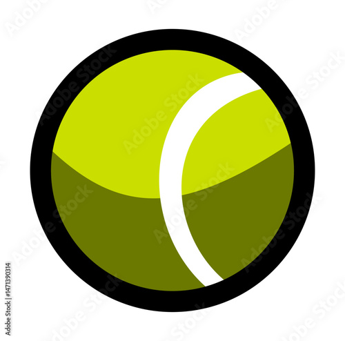 Cartoon Round Tennis Ball Digital Vectors Illustration 