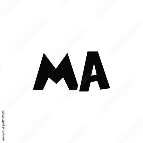 Free Download MA monogram logo design letter text name symbol monochrome logotype alphabet character simple logo - GFXLoad