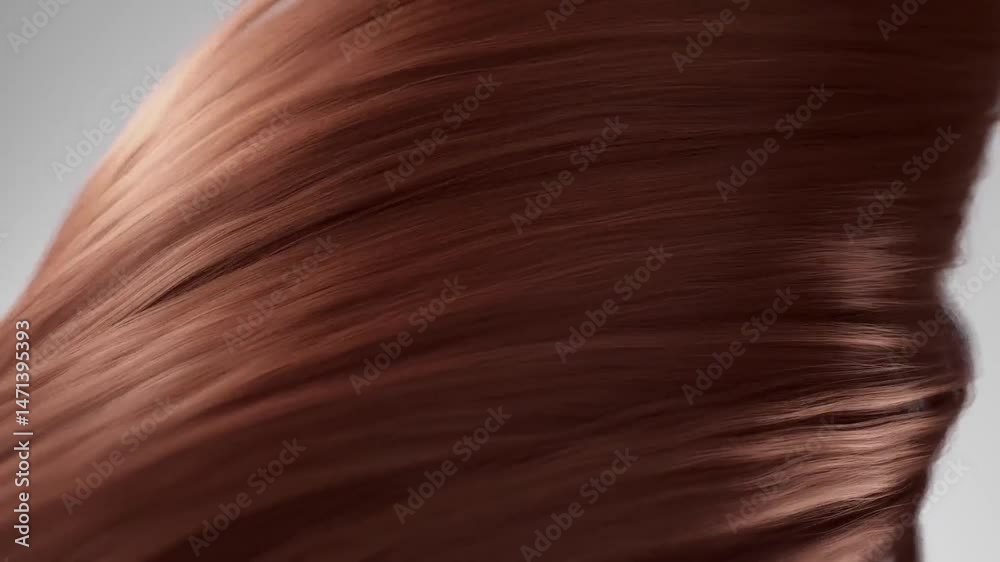 Hair fluttering animation, nourishing and conditioning hair, making hair smooth, shiny and three-dimensional, 3D animation rendering