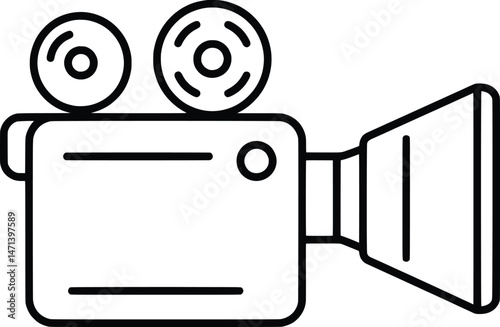 Vintage Movie Camera Vector Illustration Retro Filmmaking Design
