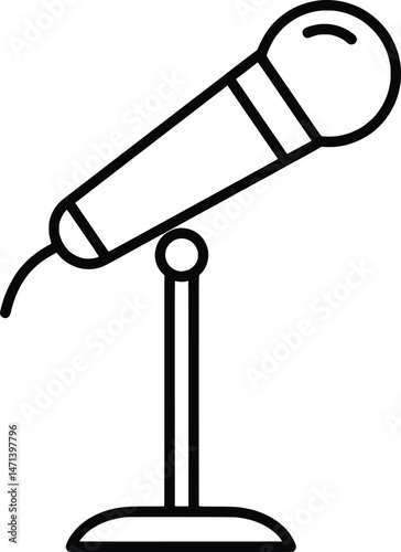 Professional Microphone Vector Illustration  Clean Design for Broadcasting and Podcast