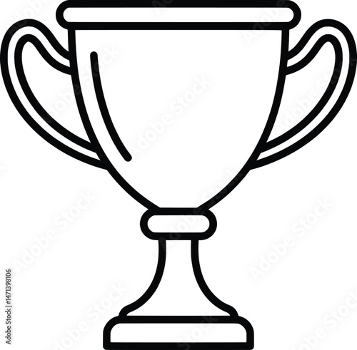Award Winning Trophy Elegant Vector Illustration