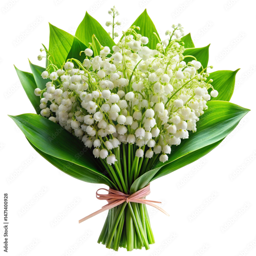 Fototapeta premium bouquet of lilies of the valley