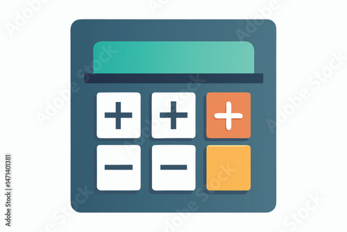 Colorful calculator vector illustration showcasing a modern design with large buttons suitable for digital or print use in educational and business contexts