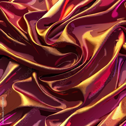 High-End Silk Texture with Smooth Glossy Finish, seamless vector pattern  
