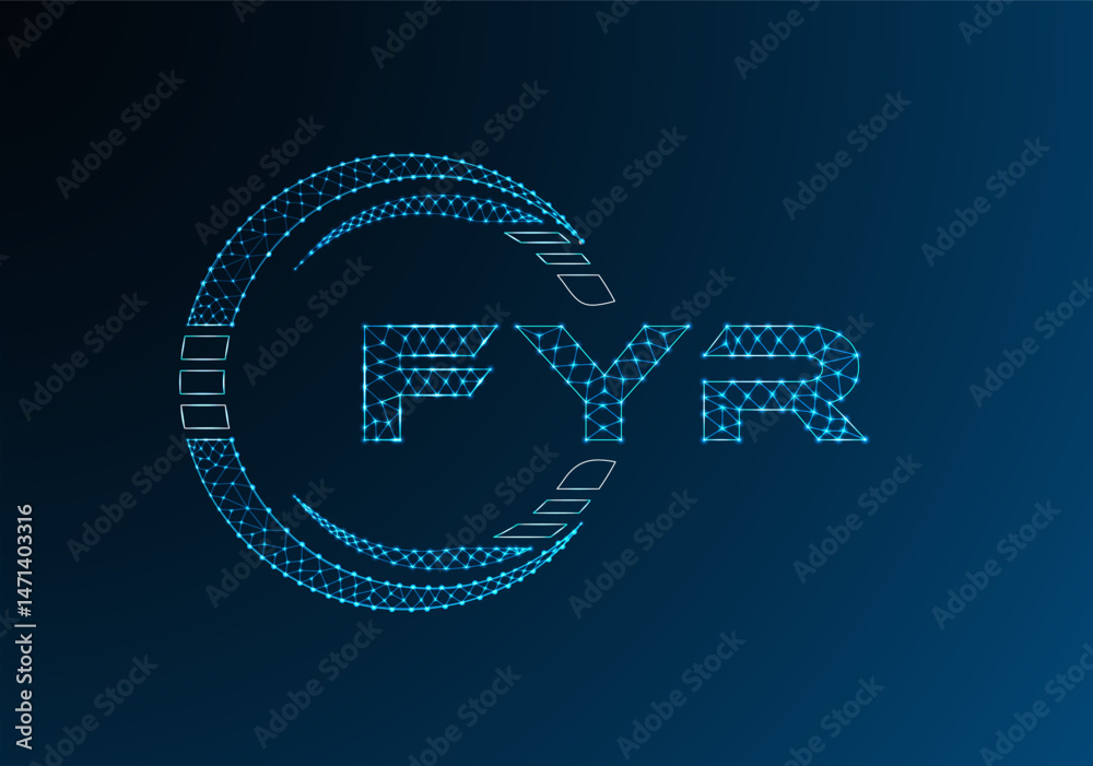 Obraz premium FYR low poly letter logo vector design. FYR lower poly logo design.