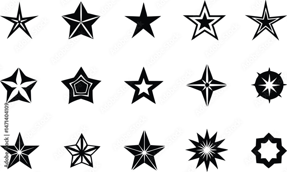 Set of sparkling stars icons. decorative twinkle and bursts forms, abstract shining flash symbols, glowing light effect vector graphic elements collection Set of sparkling stars icons. decorative twinkle and bursts forms, abstract shining flash symbols, glowing light effect vector graphic elements collection