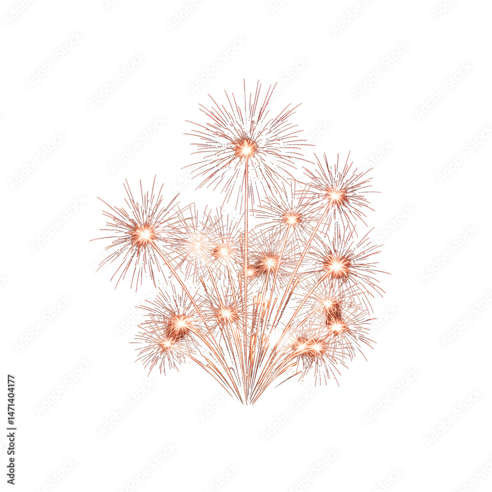 Obraz premium A bunch of fireworks on a - Transparent Background