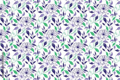 seamless cotton flower texture sketch, outline pillow cover textile design, trendy one line floral pattern, fashion wrapping paper repeat, modern fabric art print, hand drawn nature inspired textile