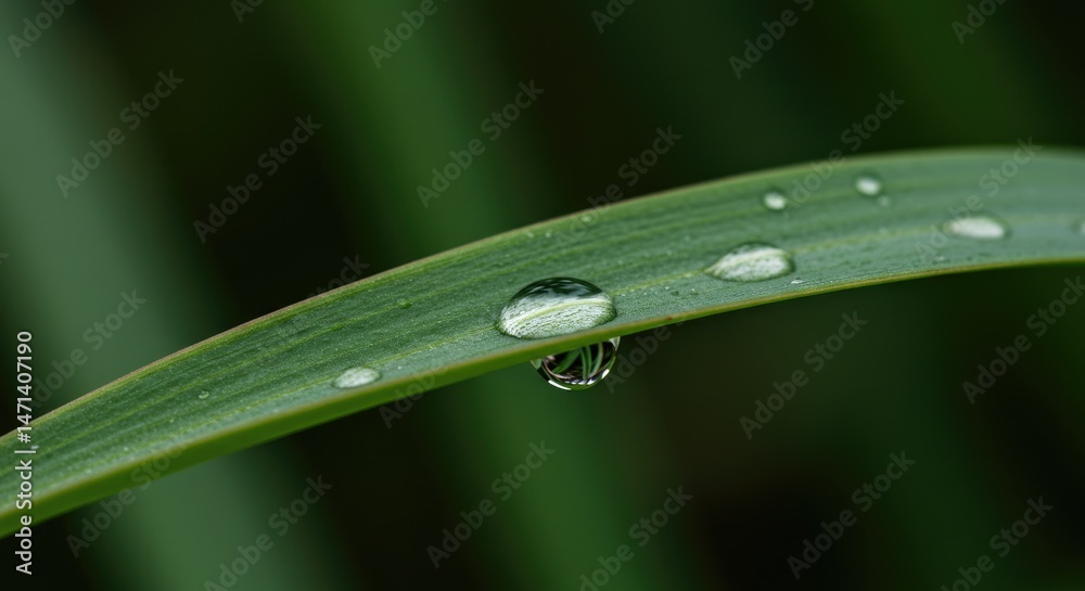 Obraz premium Dewdrop on a blade of grass