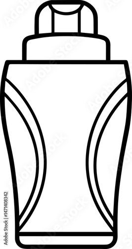Deo roll outline vector illustration, line art