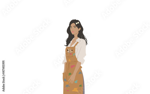 flat illustration of artist