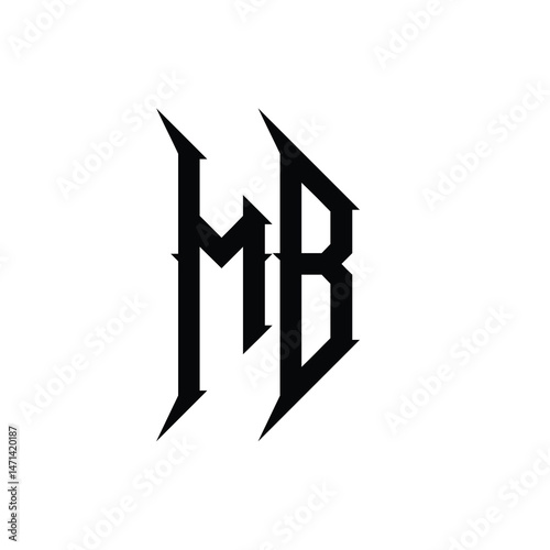 MB monogram logo design letter text name symbol monochrome logotype alphabet character simple logo