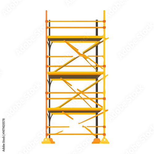 My Simple flat 2D illustration of a scaffolding set isolated on a transparent background, vector, flat design, animation design, simple flat 2D icon, clipart