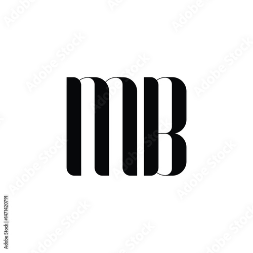 MB monogram logo design letter text name symbol monochrome logotype alphabet character simple logo