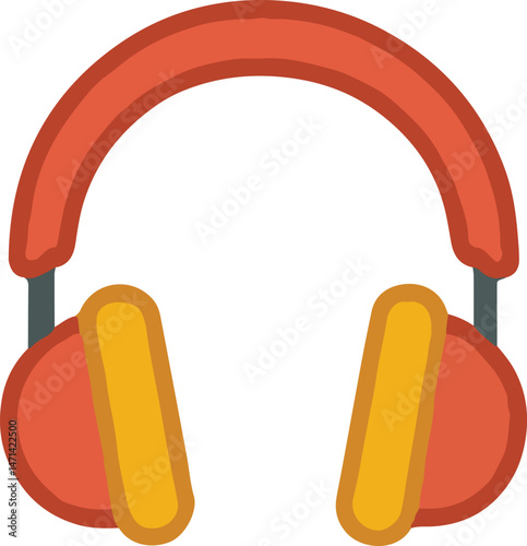 A colorful headphones icon, ideal for audio technology, music, and entertainment design concepts
