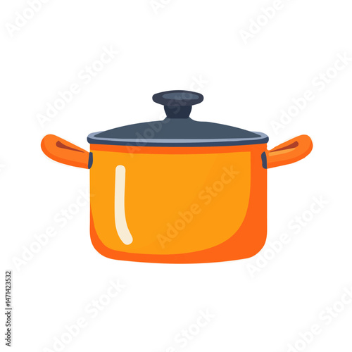 My Simple flat 2D illustration of stockpot isolated on a transparent background, vector, flat design, animation design, simple flat 2D icon, clipart