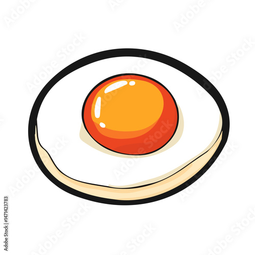My Simple flat 2D illustration of tamago kake gohan isolated on a transparent background, vector, flat design, animation design, simple flat 2D icon, clipart