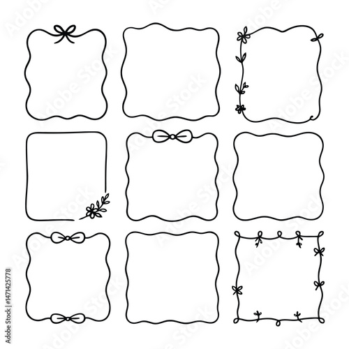 Beautiful hand-drawn whimsical style vector set || collection
