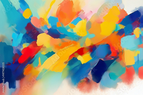 Abstract background art painting colorful multicolor paint on canvas modern artistic pattern for creative graphic design.	 photo