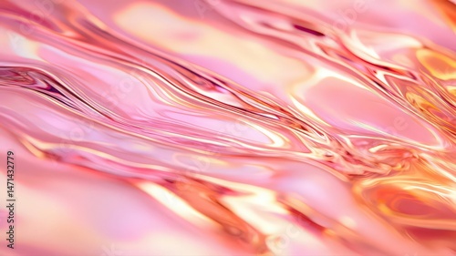 Abstract Pink and Orange Holographic Foil Texture with Light Reflections