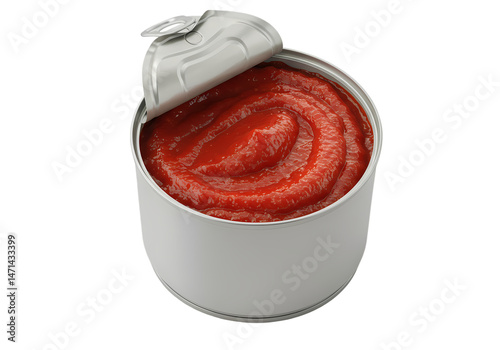 Canned Crushed Tomatoes Food Photography Culinary Image Tomato Paste Tinned Tomatoes isolated on transparent background