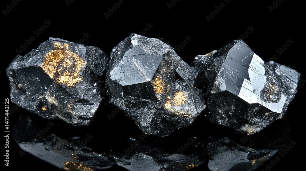 Naklejka premium Black Tourmaline Mineral Rocks