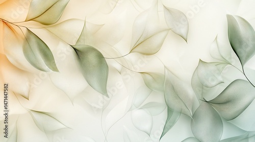 Delicate, flowing leaves in muted tones