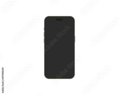 Smartphone mockup. Mobile phone vector isolated on white background. Device front view.