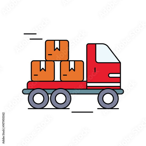 logistics delivery lineal color line icon with white background vector stock illustration