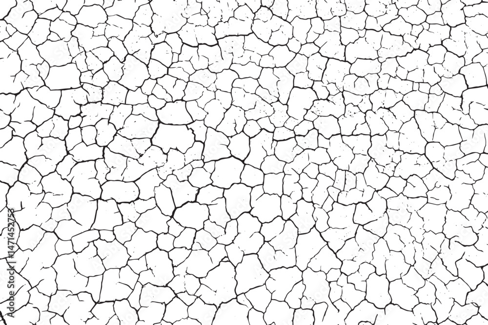  Broken cracked surface. Vector illustration. Monochrome background of coarse soil. 