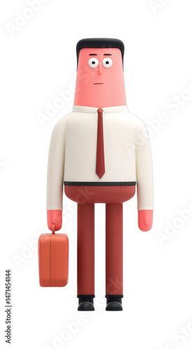 Wallpaper Mural Cartoon businessman character with suit and briefcase, cut out - stock png. Torontodigital.ca