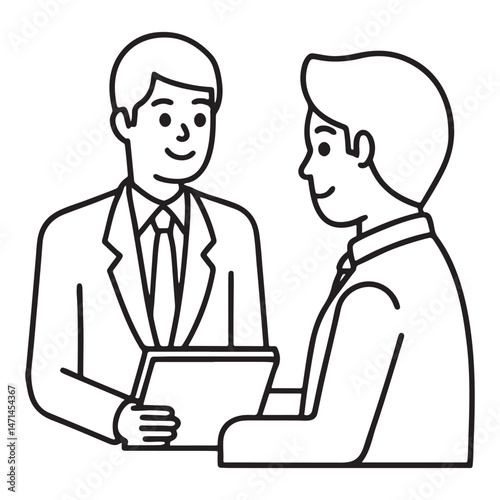 job interview concept outline doodle style