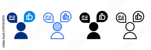 Review Icon Set Multiple Style Vector Illustration 