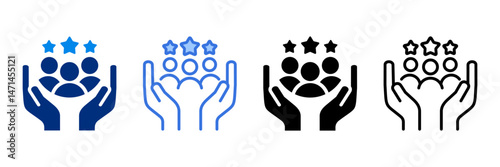 Customer Loyalty Icon Set Multiple Style Vector Illustration 
